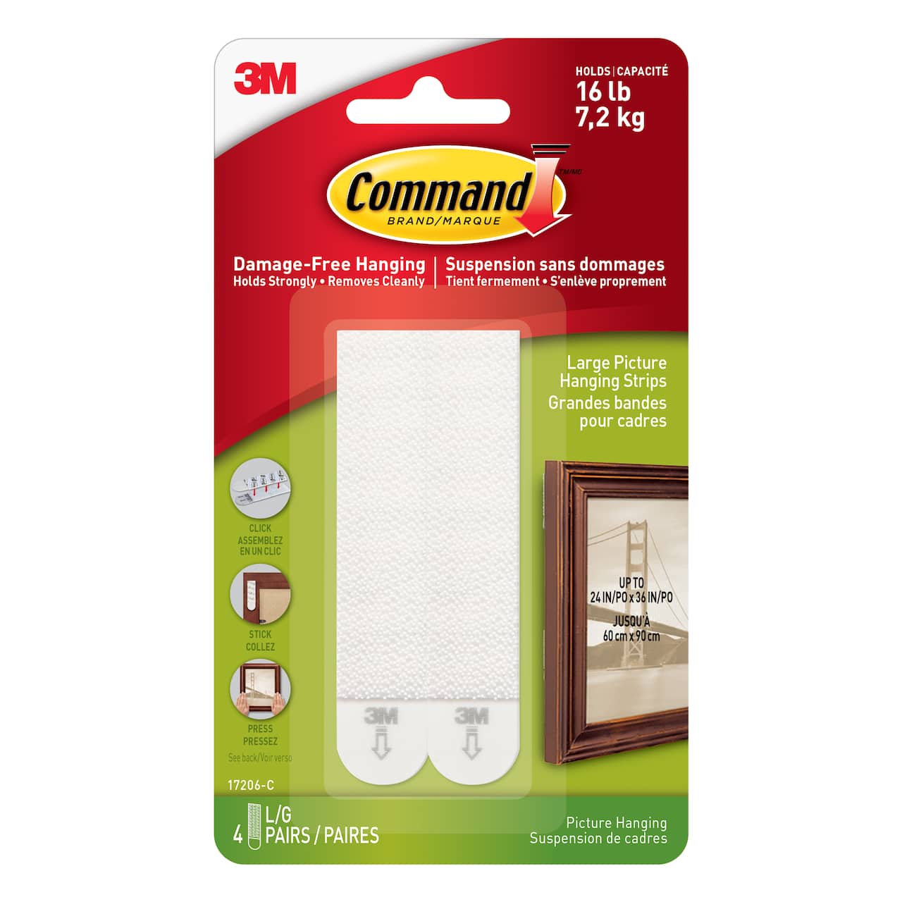 12 Packs: 4 ct. (48 total) Command™ Large White Picture Hanging Strips